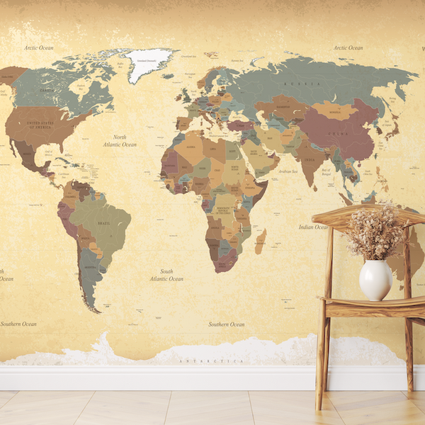 Vintage World Map Wallpaper
