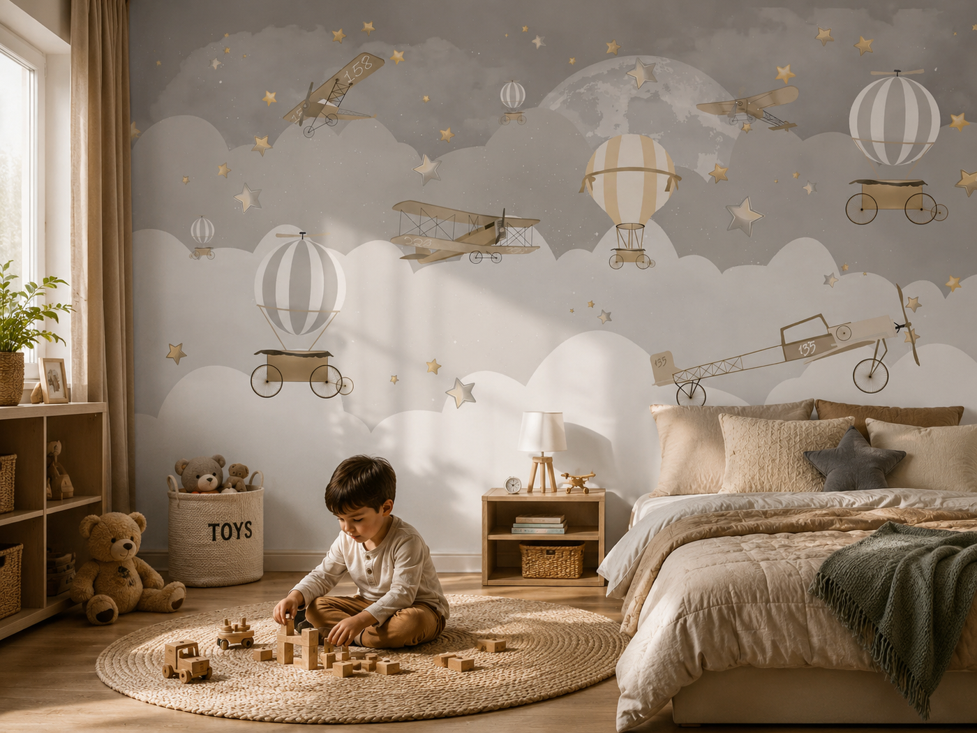 Aviator's Dreamland Children's Wallpaper Mural