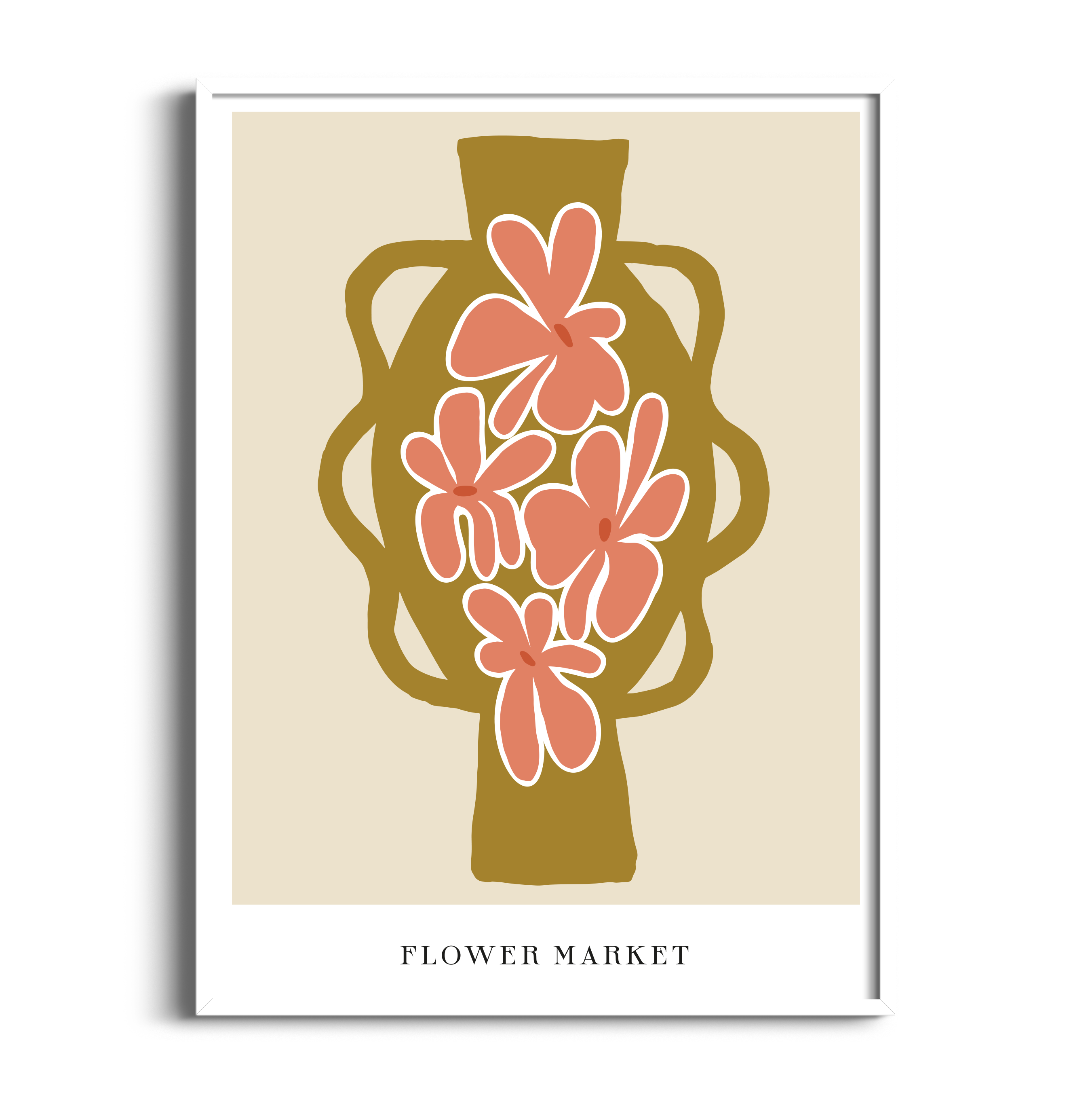 Coral Bloom Abstract Art Print Wallpaper Store