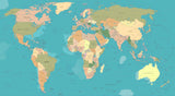 World Map Wallpaper Mural