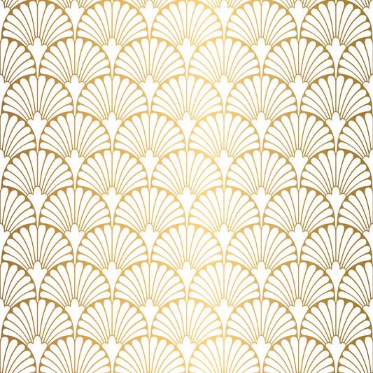 Ornamental Shells in Gold Art Deco Wallpaper Mural