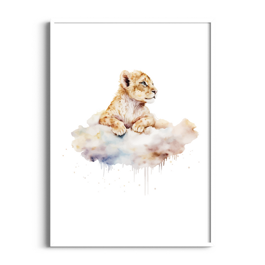 Lion in Clouds | Kids Art Print