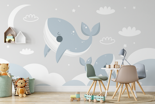 Whale Watchers Children's Wallpaper Mural