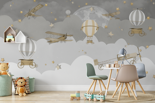 Aviator's Dreamland Children's Wallpaper Mural
