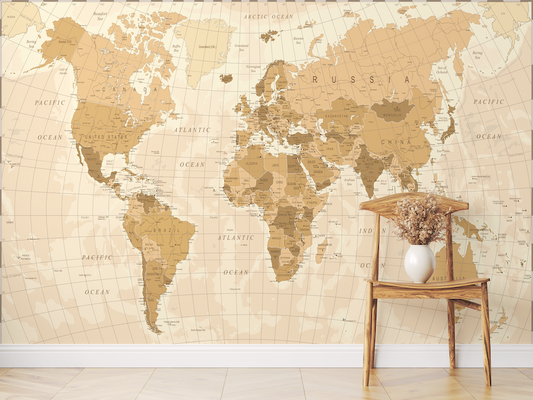 Vintage World Map Wallpaper Mural