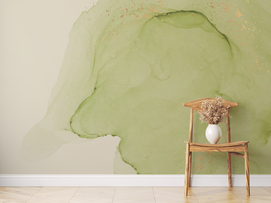 Green Ink Ombre Wallpaper Mural