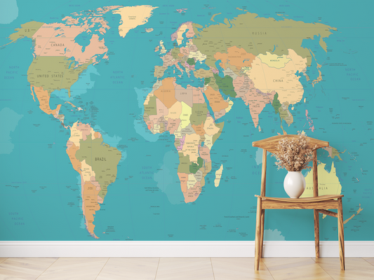 World Map Wallpaper Mural