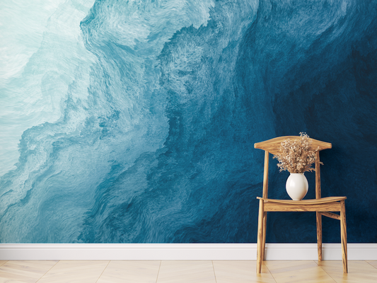 Blue Waves Ocean Wallpaper Mural