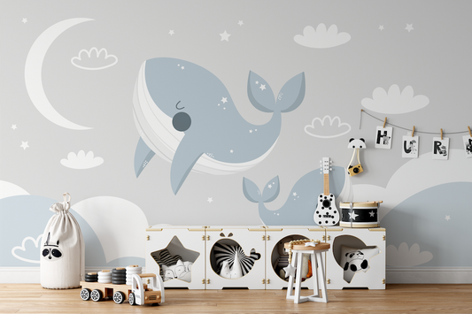 Whale Watchers Children's Wallpaper Mural