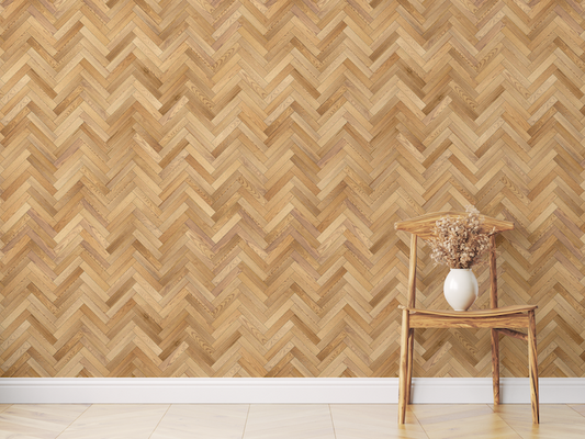 Chevron Herringbone Wood Wallpaper Mural