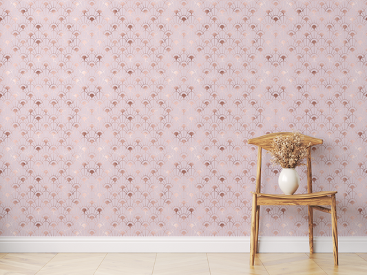 Pink Shimmer Art Deco Wallpaper Mural