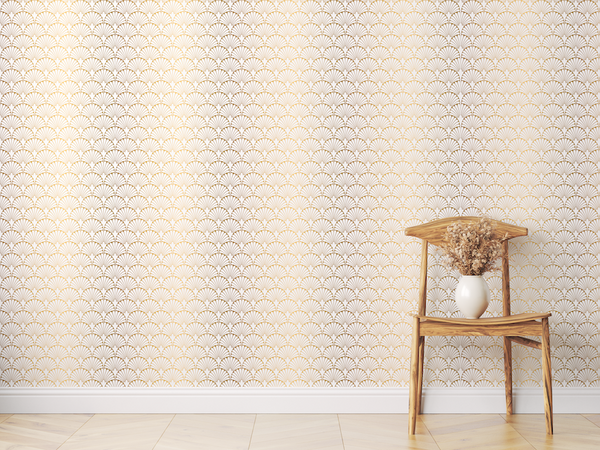 Ornamental Shells in Gold Art Deco Wallpaper Mural