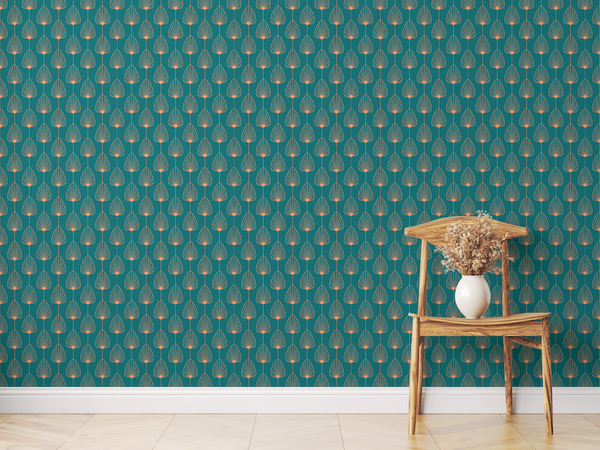 Floral Fan Art Deco Wallpaper Mural