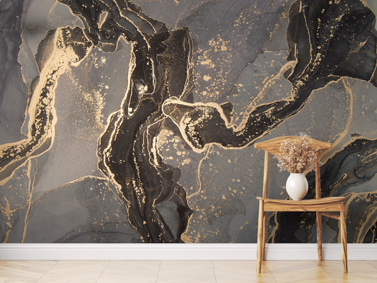 Black and Gold Marble Wallpaper Mural