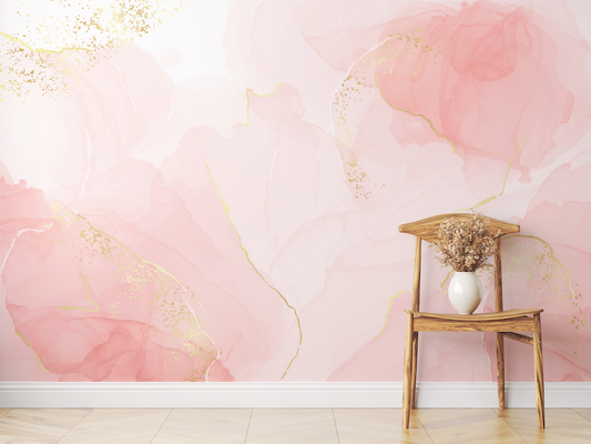 Pink and Gold Marble Wallpaper Mural