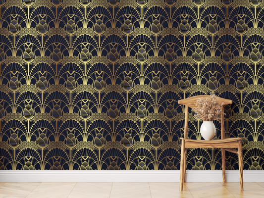 Golden Luxury Art Deco Wallpaper Mural