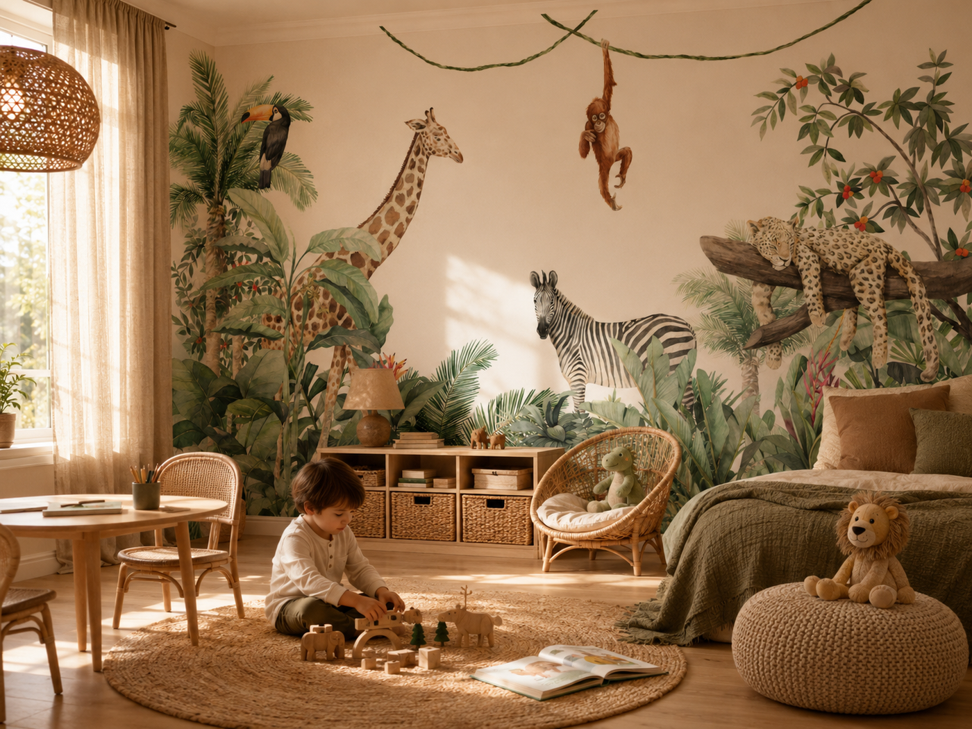 Monkey's Jungle Children's Wallpaper Mural