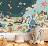 Adventure Highway Children's Wallpaper Mural