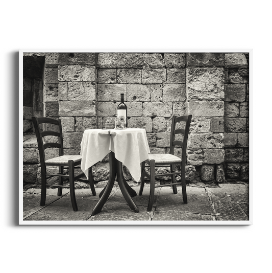 Table in Tuscany | Black and White Art Print